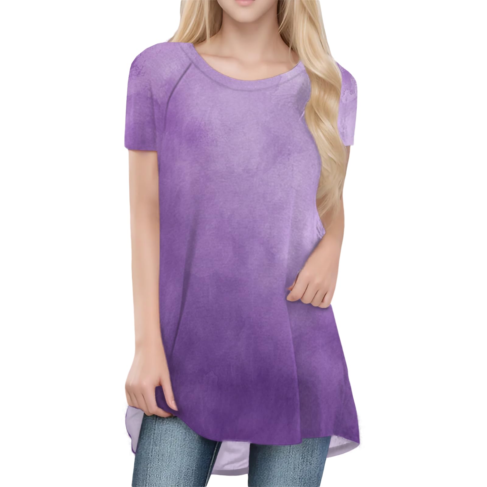 Womens Tops Loose Casual Trendy Curved Hem Loose Fit Daily Wear Summer Dressy Soft Graphic Tees Outfits 2025