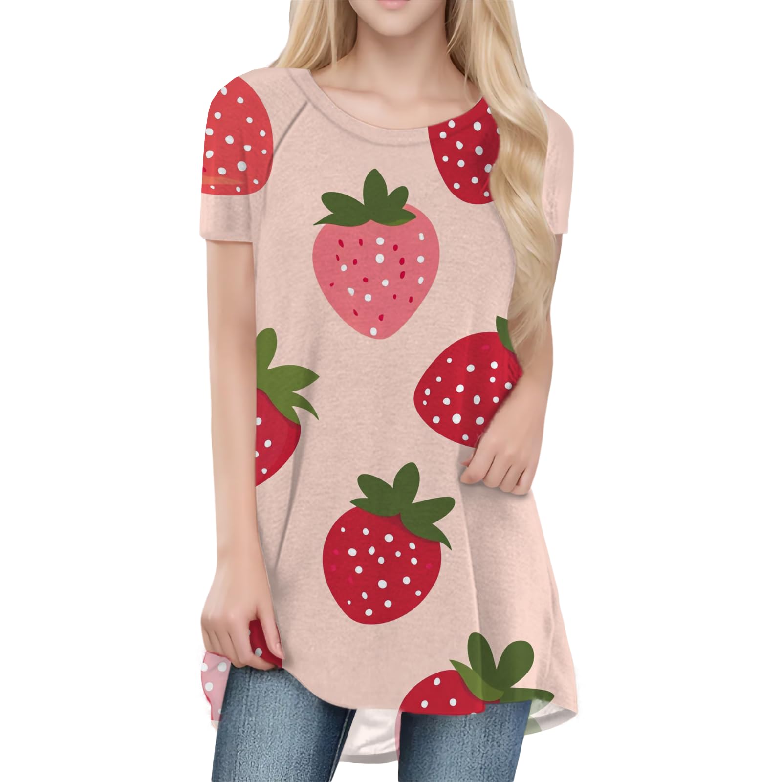 Womens Tops Loose Casual Trendy Curved Hem Loose Fit Daily Wear Summer Dressy Soft Graphic Tees Outfits 2025