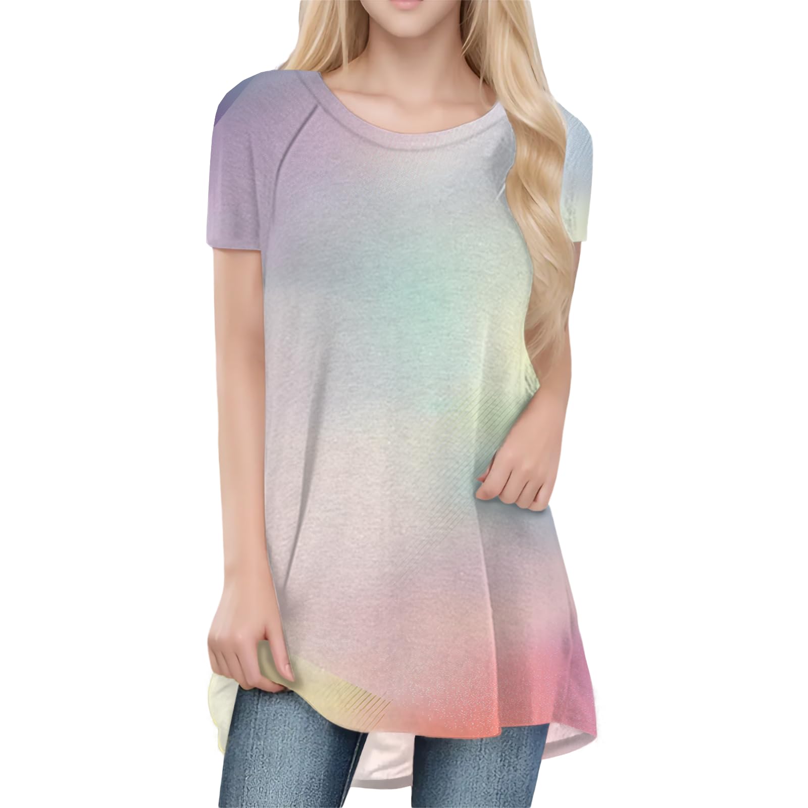 Womens Tops Loose Casual Trendy Curved Hem Loose Fit Daily Wear Summer Dressy Soft Graphic Tees Outfits 2025