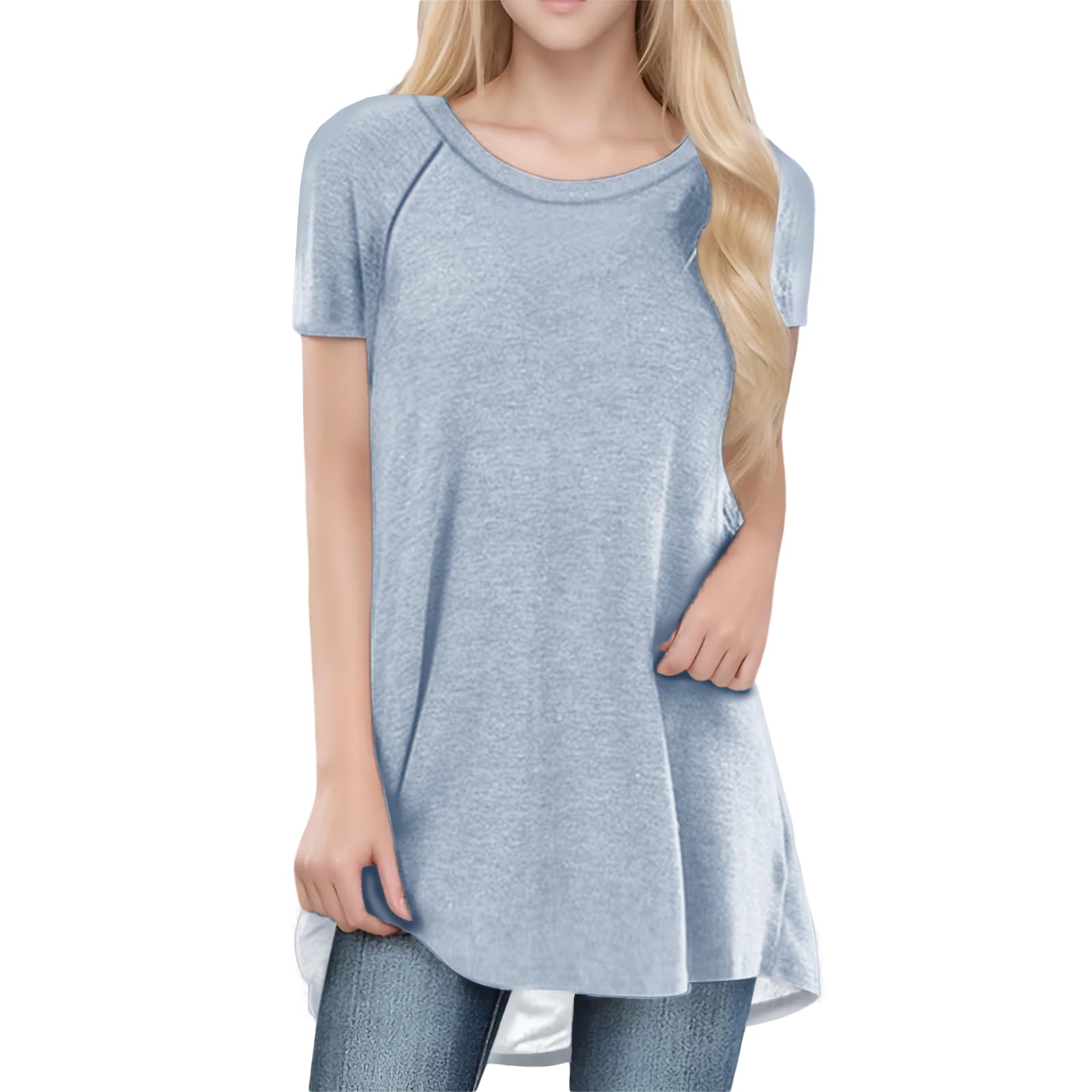 Womens Tops Loose Casual Trendy Curved Hem Loose Fit Daily Wear Summer Dressy Soft Graphic Tees Outfits 2025