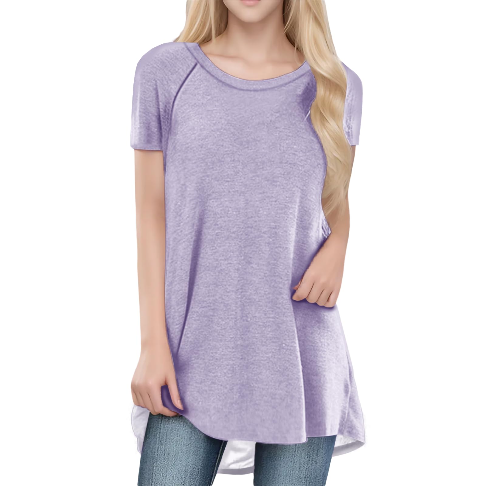 Womens Tops Loose Casual Trendy Curved Hem Loose Fit Daily Wear Summer Dressy Soft Graphic Tees Outfits 2025