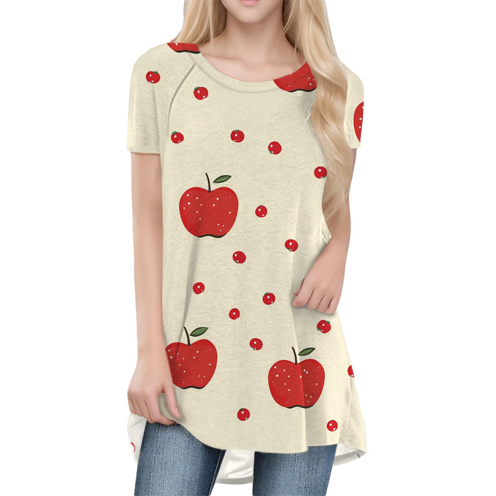Womens Tops Loose Casual Trendy Curved Hem Loose Fit Daily Wear Summer Dressy Soft Graphic Tees Outfits 2025