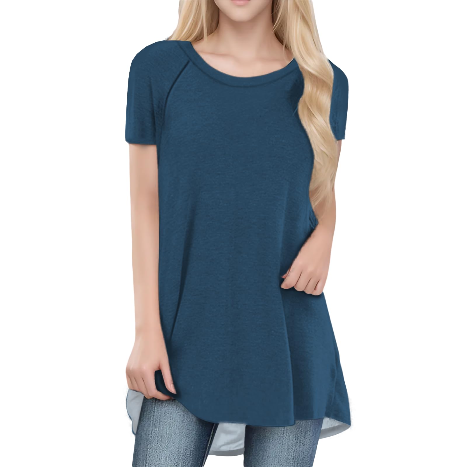 Womens Tops Loose Casual Trendy Curved Hem Loose Fit Daily Wear Summer Dressy Soft Graphic Tees Outfits 2025
