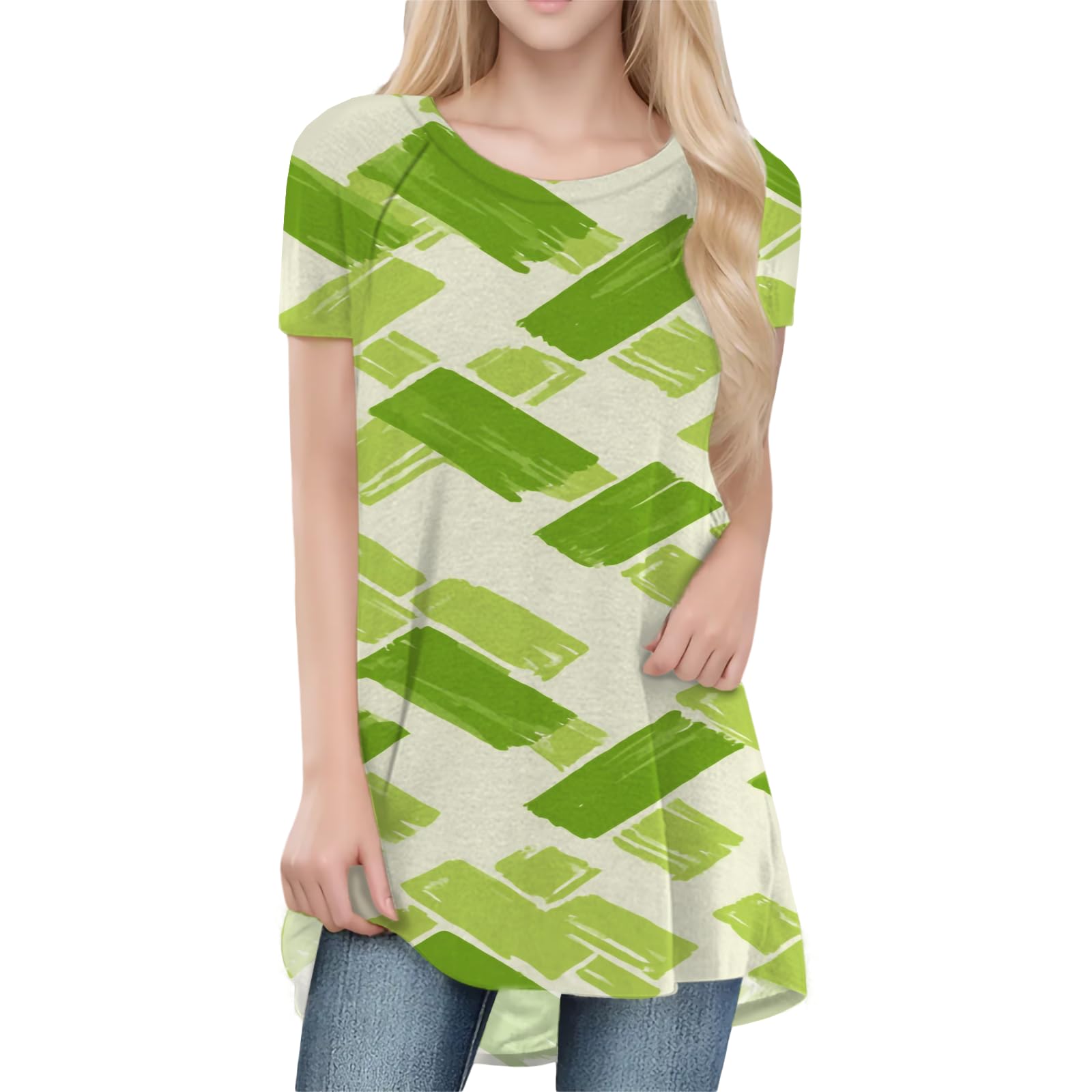 Womens Tops Loose Casual Trendy Curved Hem Loose Fit Daily Wear Summer Dressy Soft Graphic Tees Outfits 2025