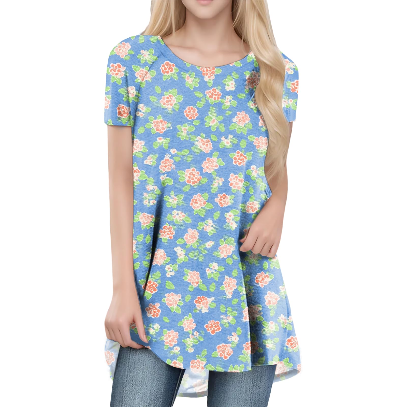 Womens Tops Loose Casual Trendy Curved Hem Loose Fit Daily Wear Summer Dressy Soft Graphic Tees Outfits 2025