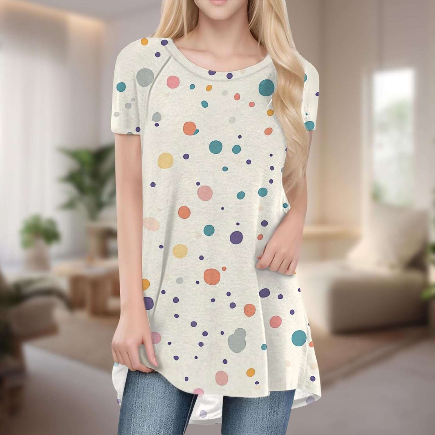 Womens Tops Loose Casual Trendy Curved Hem Loose Fit Daily Wear Summer Dressy Soft Graphic Tees Outfits 2025
